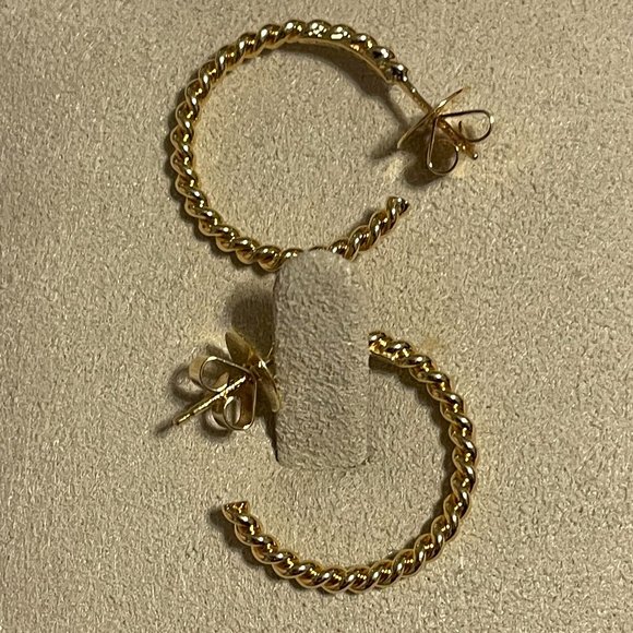Tiffany & Co. Jewelry - Tiffany & Co. 18k Twist Hoop Earrings
